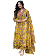 GoSriKi Women s Anarkali Viscose Kurta with Palazzo and Dupatta, Black, Small