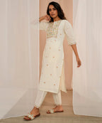 Libas WomenS Pure Cotton Kurta Sets (35219_Off White