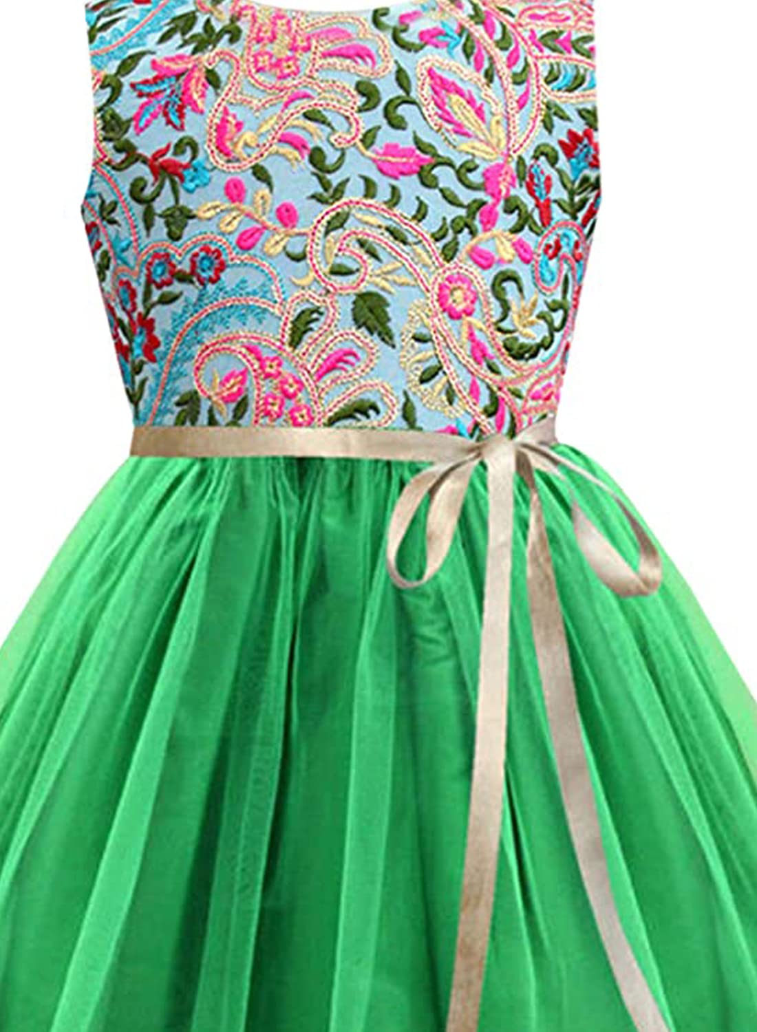 A.T.U.N. (ALL THINGS UBER NICE) Girls Embroidered Birthday Party Frock Dress