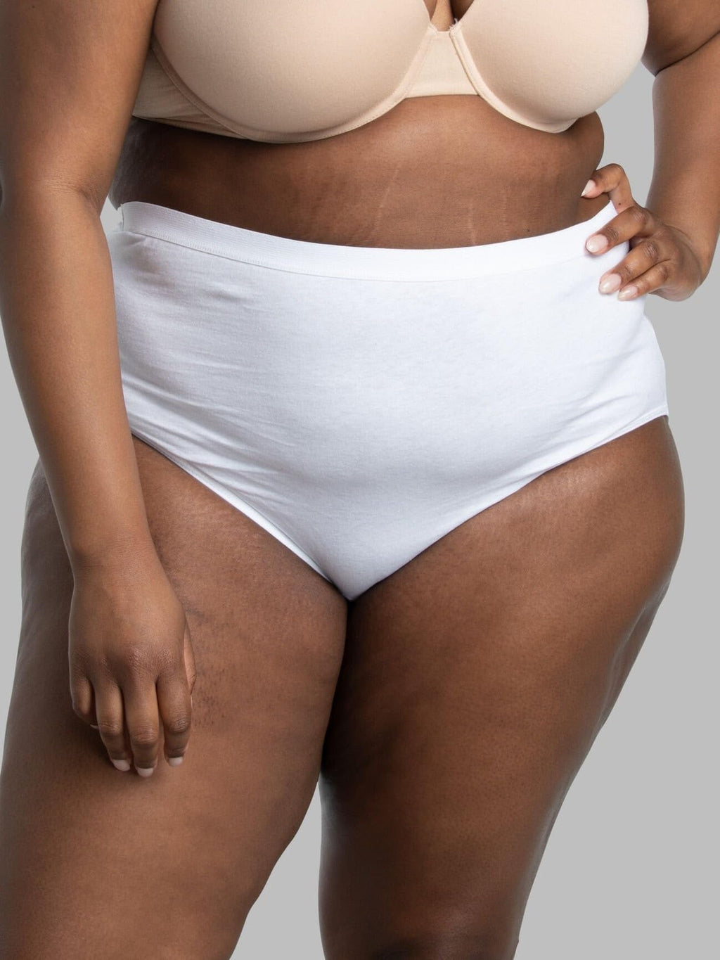 Fruit of the Loom womens Tag Free Cotton Panties (Regular & Plus Size) Briefs, Plus Size Brief - 10 Pack White, 13 US