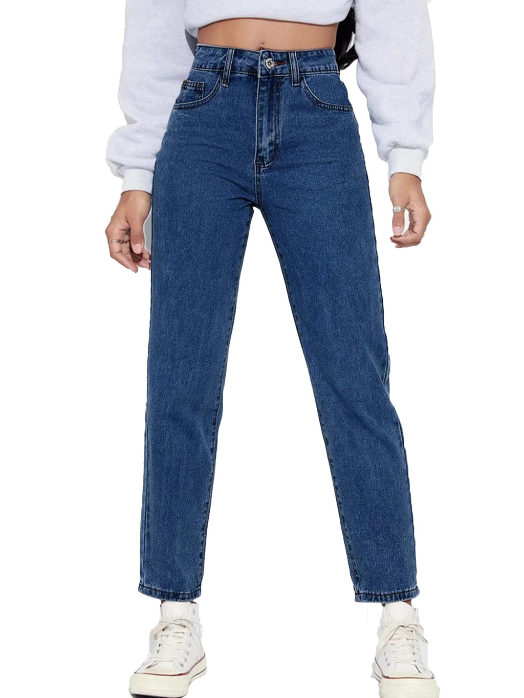 Kotty WomenS High Rise Cotton Lycra Blend Ankle Length Slim Fit Jeans