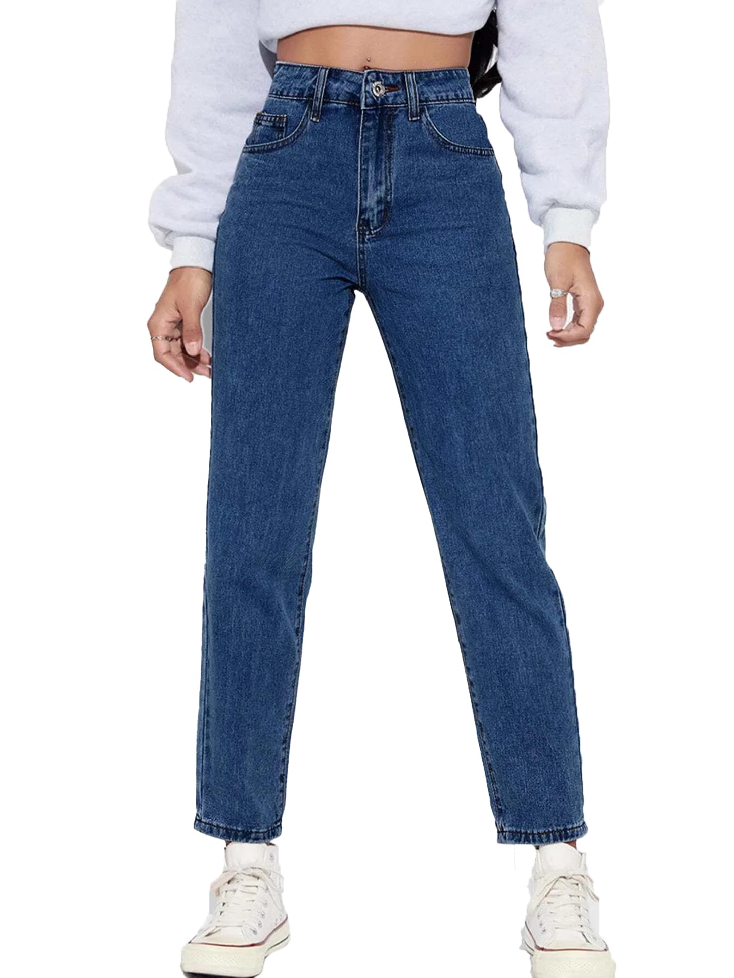 Kotty WomenS High Rise Cotton Lycra Blend Ankle Length Slim Fit Jeans