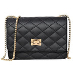 ADISA Womens Girls Party Sling Bag with Gold Chain (SL5090-BLA_Black)