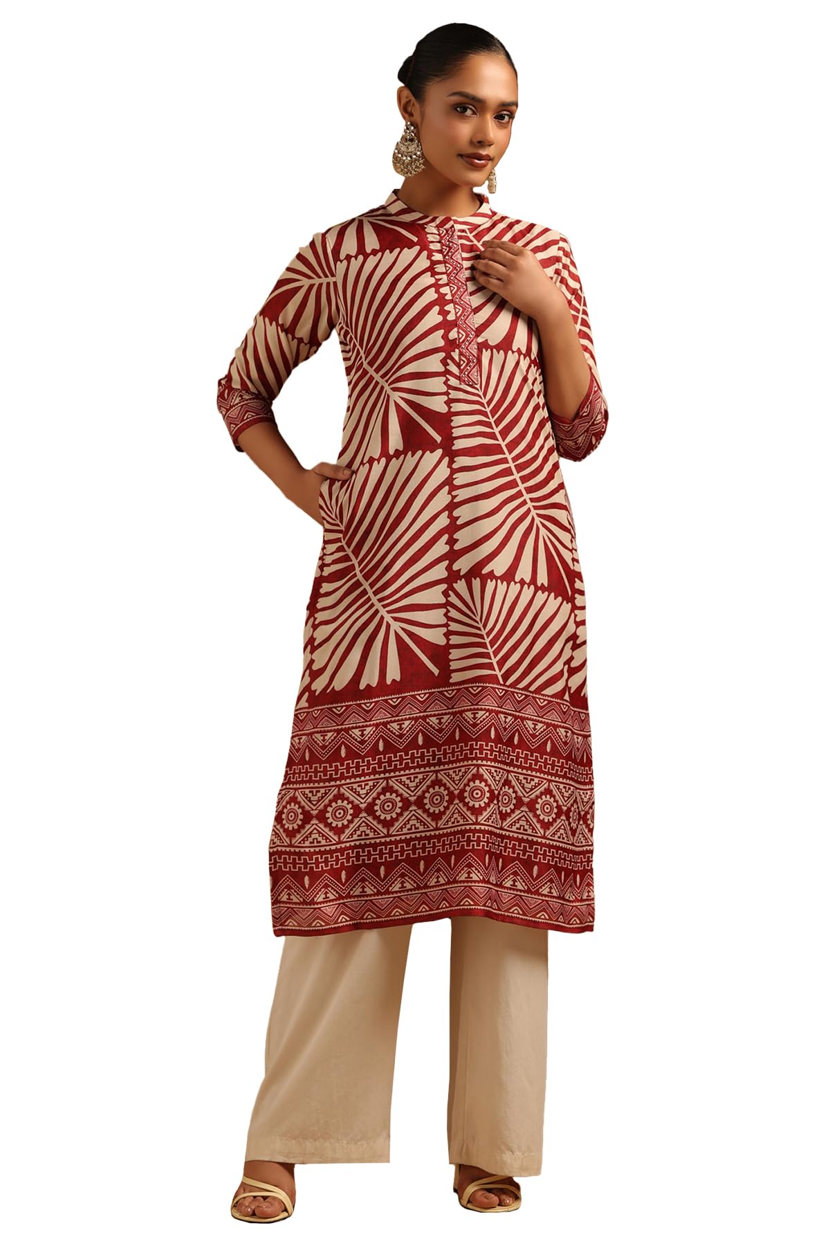 Soch Women Russian Silk Tropical Kurta with Hand Embroidery and Bead Details