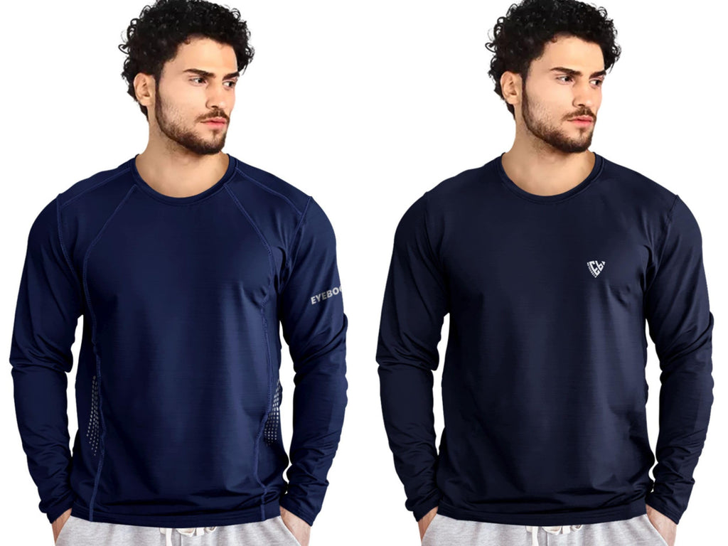 Noble Monk MenS Regular Fit T Shirt (Combo Pack Of 2) |Full Sleeves |Round Neck |Casual Tshirt For Men