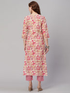 ANNI DESIGNER Womens Rayon Blend Printed Straight Kurta with Pant (Patt-Wine_M_Wine_Medium)