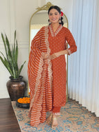 Naixa Womens Rayon Cotton Lining Embroidered Straight Kurta with Pant and Dupatta Sets