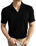 I ENTERPRISE Cotton Blend Regular Fit Round Spread Collar Solid Short Sleeve T-Shirt for Men & Boys Color :- Black Size :-XL