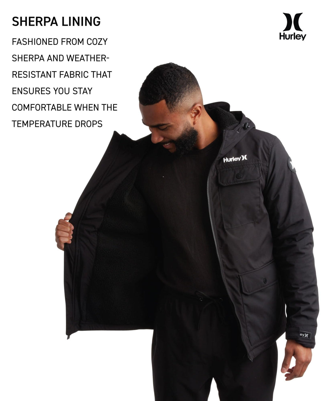 Hurley Men's Winter Jacket - Vinson Heavyweight Parka Coat - Weather Resistant Snowboard Ski Jacket for Men (S-XL), Size Medium,