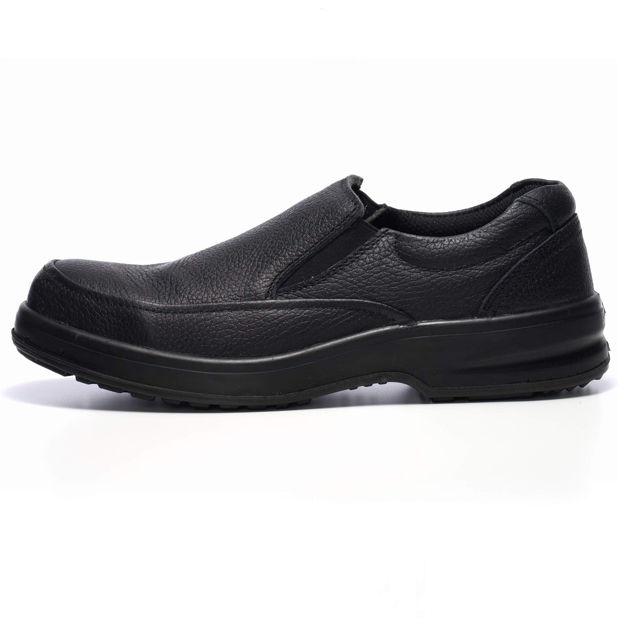 Alpine Swiss Arbete Mens Leather Slip-On Work Shoes Slip Resistant Black 14 M US