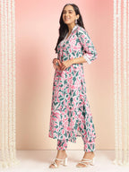 ANNI DESIGNER Womens Rayon Viscose Straight Printed Kurta with Pant (Dodero Green_XXL_Green_XX-Large)
