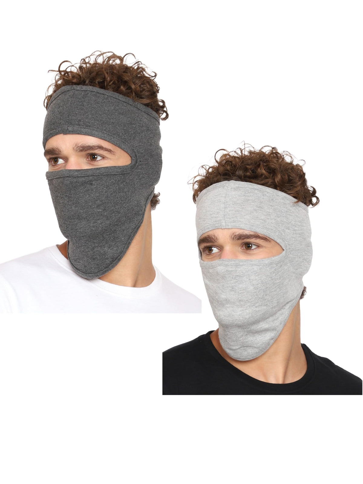 Gajraj Unisex Cotton Anti Pollution Full Face Mask  Pack Of 2 (Grey & Light Grey) 21