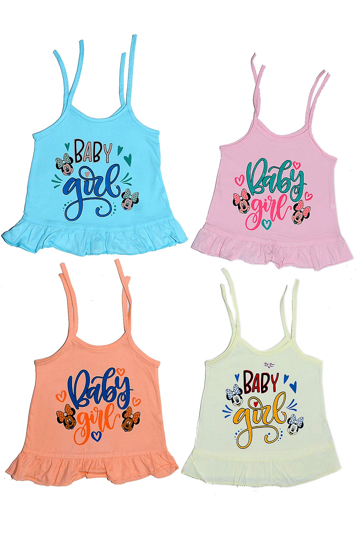 DAKULO Hosiery New Born Baby Girl Cloth, Cotton Printed Jabla/zabla top Shirt 06 Months (Multicolor,Pack of 4 41