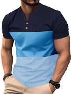 Noble Monk MenS Half Sleeves Henley Neck T-Shirt | Colorblock T-Shirt For Men