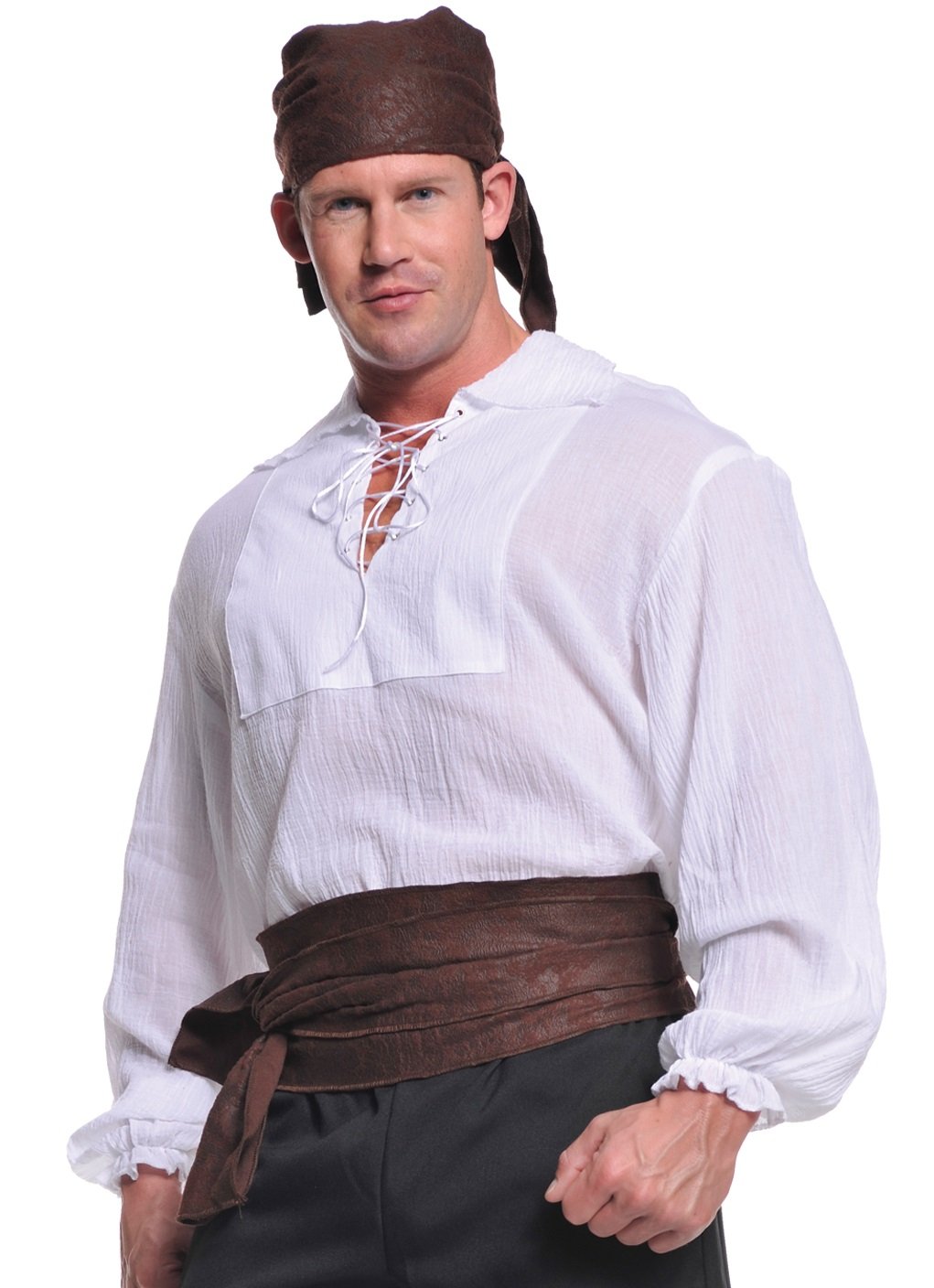 Underwraps Costumes Men's Renaissance Pirate Shirt, Cream, One Size
