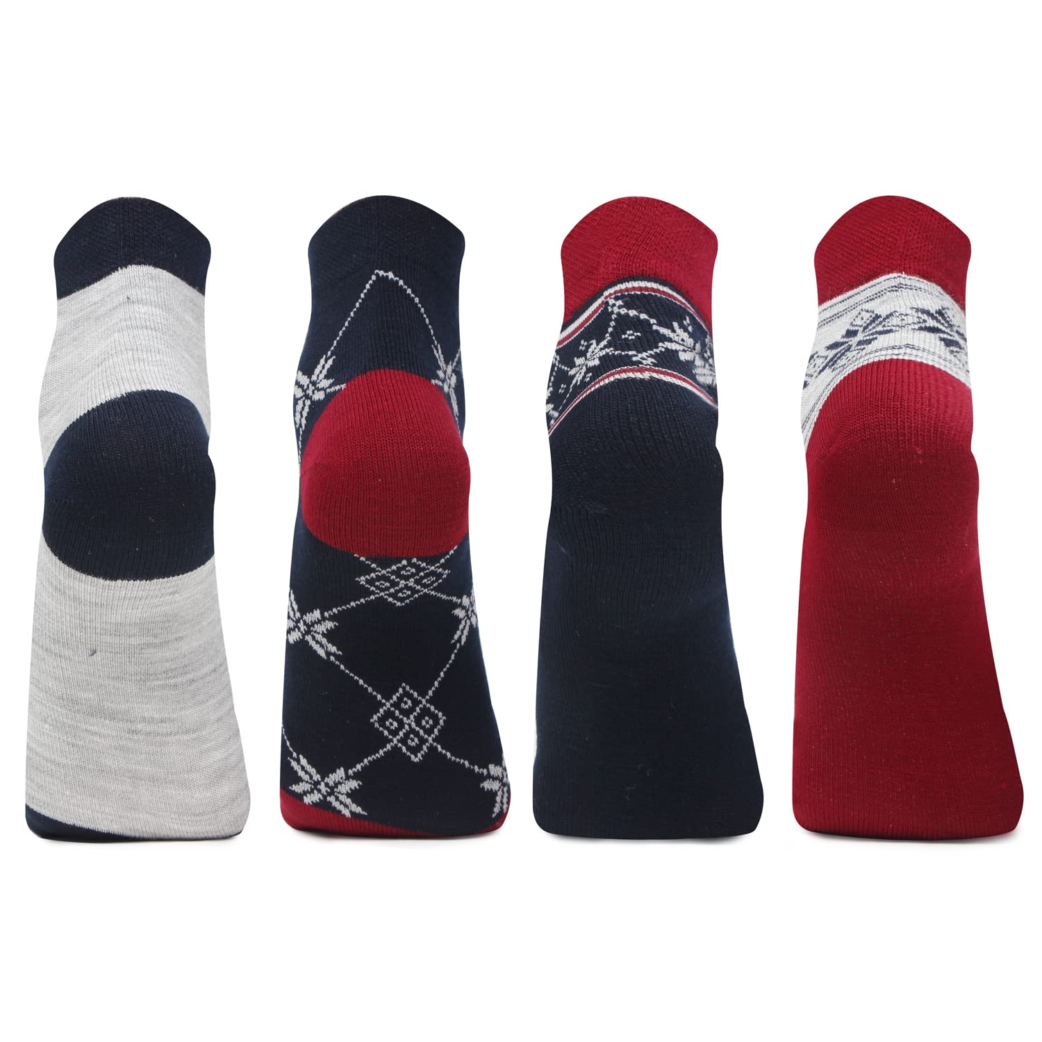 Bonjour Ankle Length Woolen Thumb Socks For Women- Pack of 4