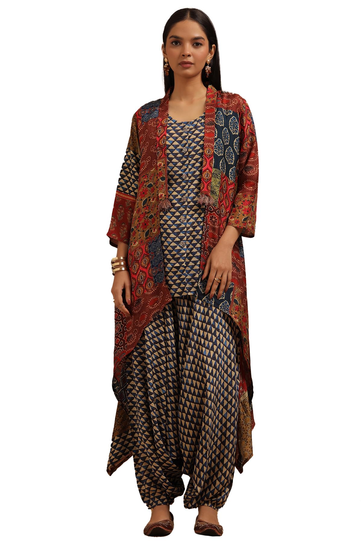 Soch Women Muslin Geometric Print Kurta Set with Sequins