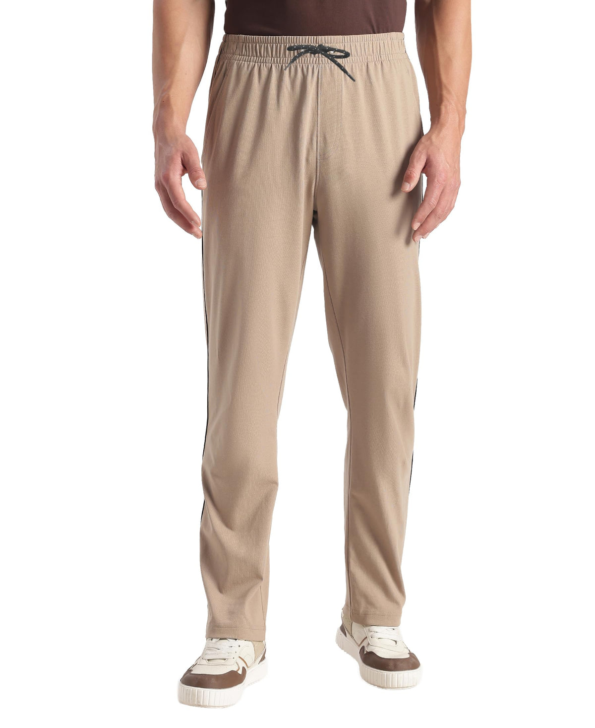 Jockey 9500 MenS Super Combed Cotton Rich Regular Fit Trackpant With Side Pockets_Desert Taupe_L