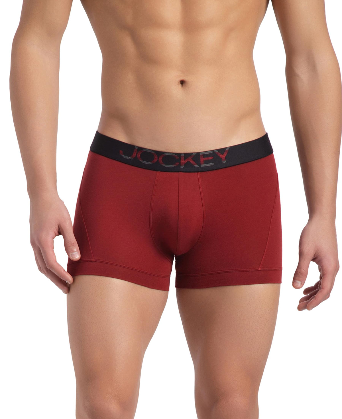 Jockey Us20 MenS Super Combed Cotton Elastane Stretch Solid Trunk With Ultrasoft Waistband_Sundried Tomato_L
