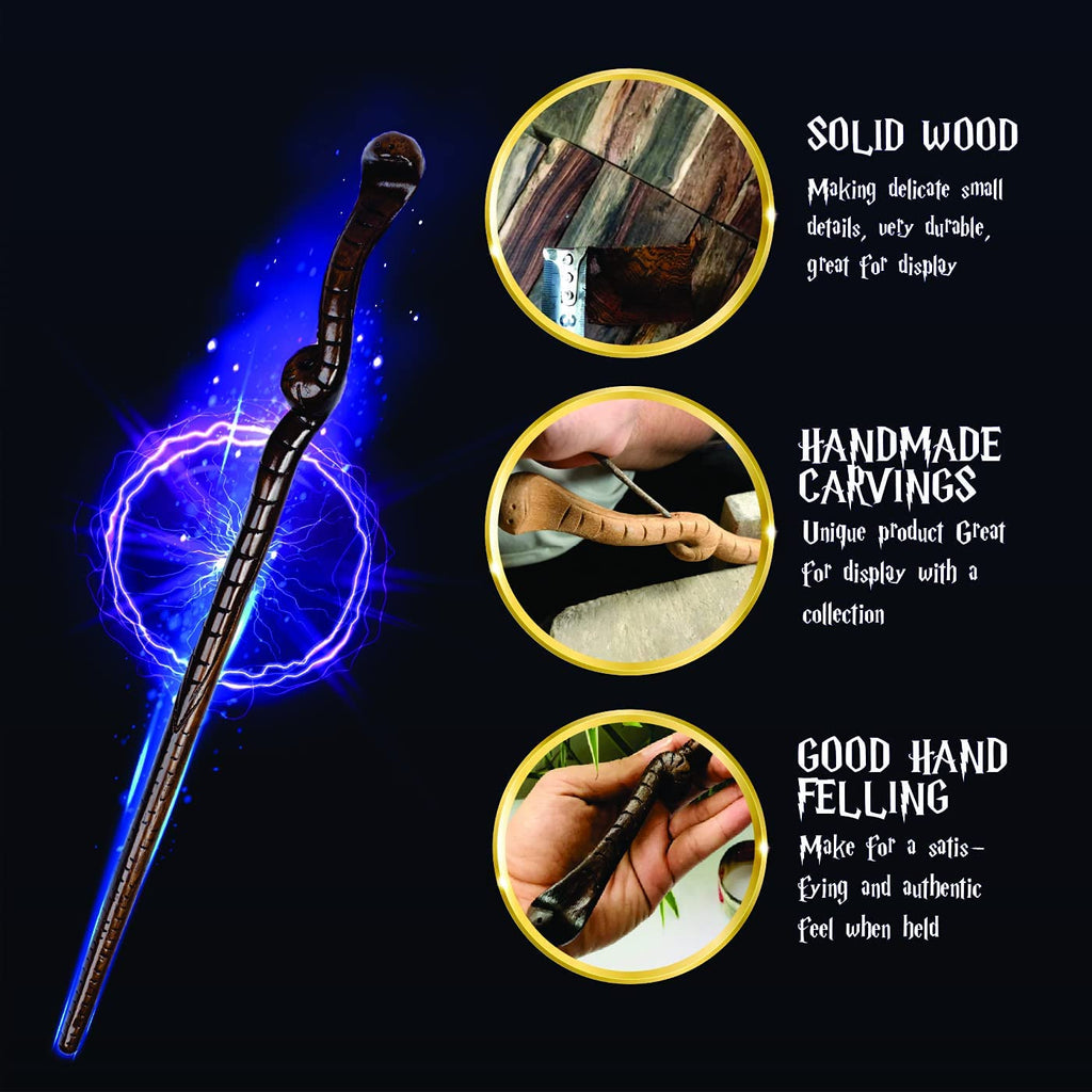 Handicraftviet Hand Carved Magic Wand Real Wood/Wooden Wand 15 Inch for Witchcraft/Collectible Cosplay Magic Wand/Magical Gift f