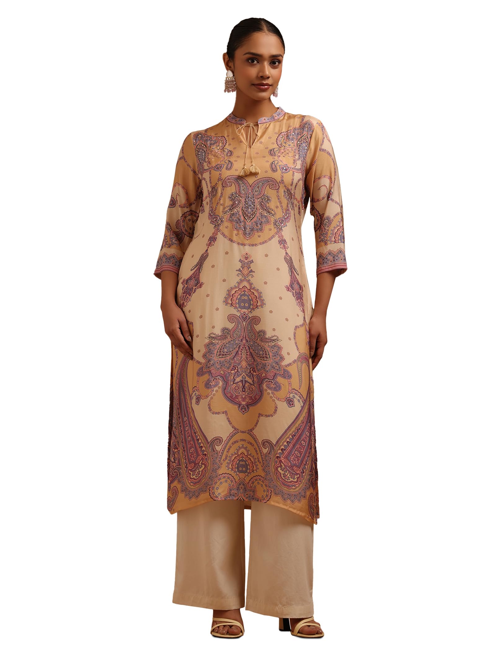 Soch Women Muslin Paisley Print Kurta with Sequins