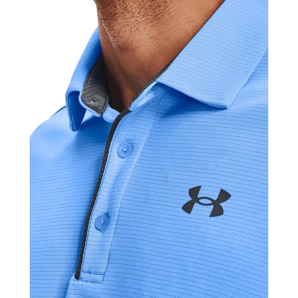 Under Armour Men's Tech Golf Polo, Carolina Blue (475)/Pitch Gray, 4X-Large Tall