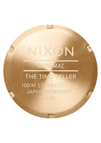 Nixon Time Teller All Gold/Black Sunray Womens Watch (37mm. Gold/Black Sunray Face & Gold Metal Band)