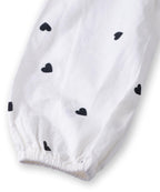 Beebay Kids Girls Button Through Heart Print Dress White