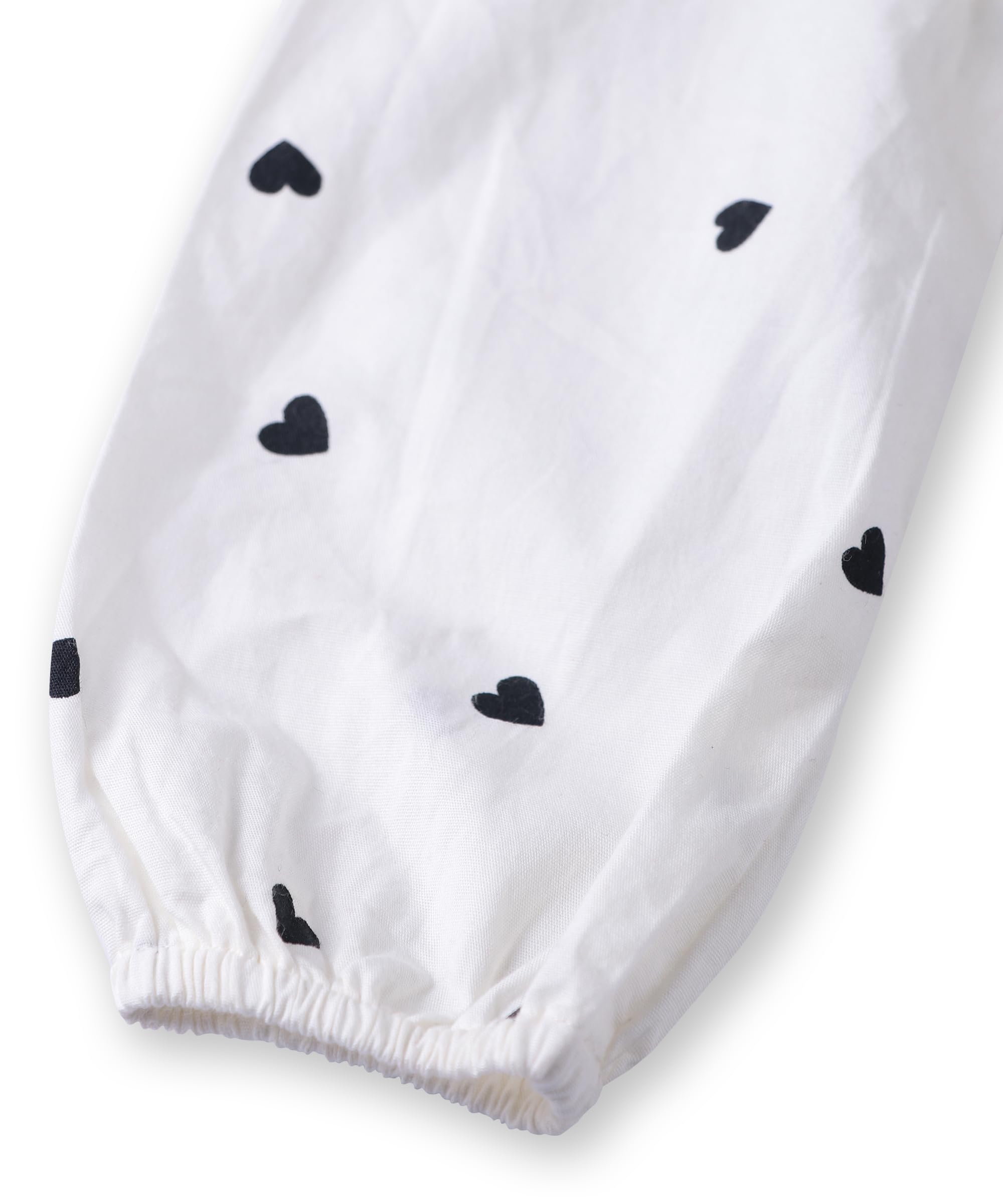 Beebay Kids Girls Button Through Heart Print Dress White