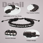 Religious Gifts for Men Easter Gifts for Teens Blessed Morse Code Bracelets for Men Christian Baptism Confirmation Leather Braid
