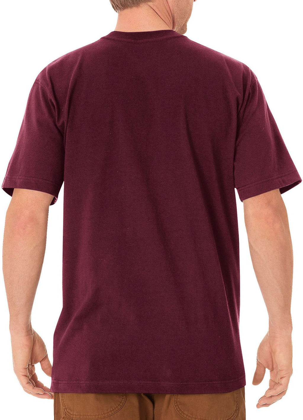 Dickies mens Heavyweight Crew Neck Short Sleeve Tee Henley Shirt, Burgundy, X-Large US