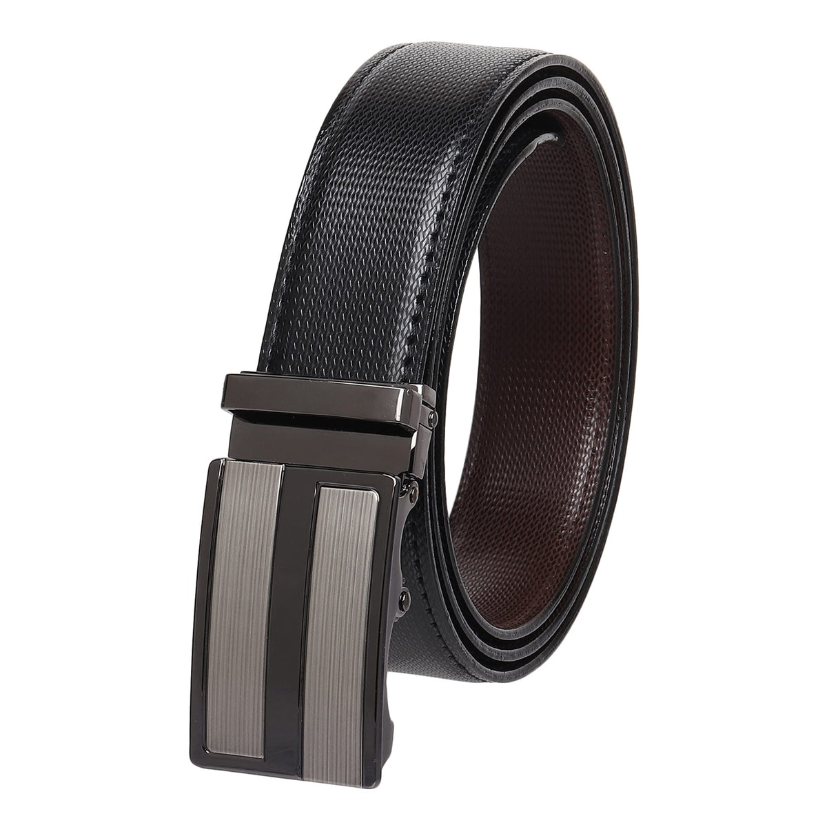 Sunshopping Vegan Leather Belt For Men  Handmade Reversible Auto Lock Buckle Belt Perfect For Formal And Casual Wear  Adjustab 42