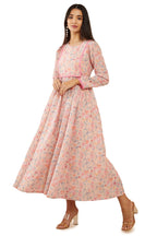Soch Peach Muslin Digital Print Flared Fit Kurta