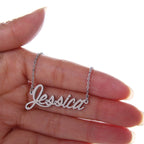 HUAN XUN Stainless Steel Font Necklace Birthday Gift for Her Christmas Jewelry Jessica