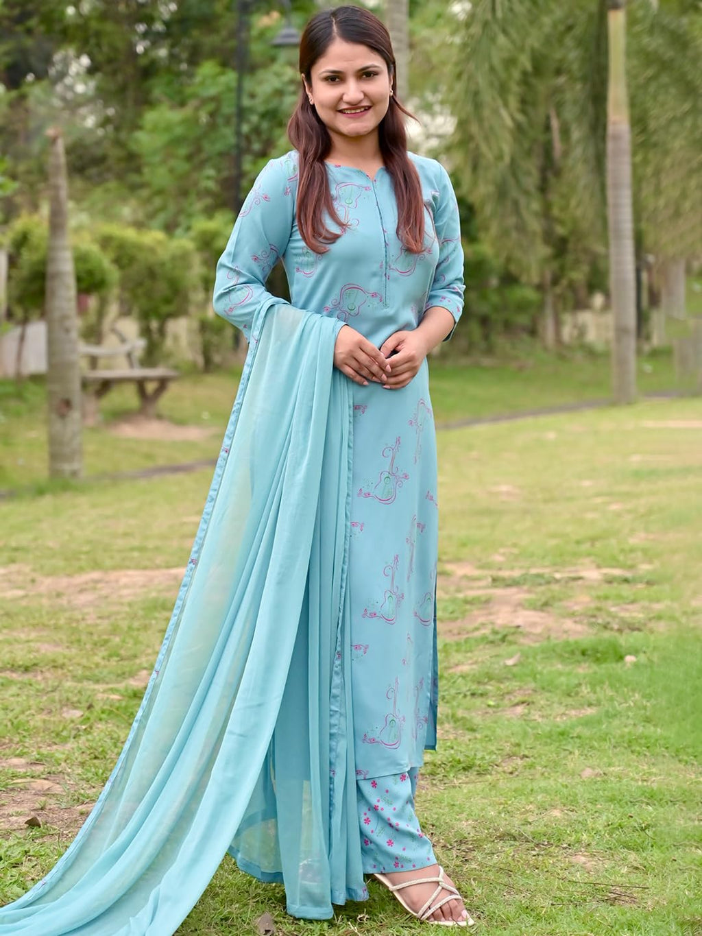 Libas WomenS Cotton Kurta Sets (6909_Blue