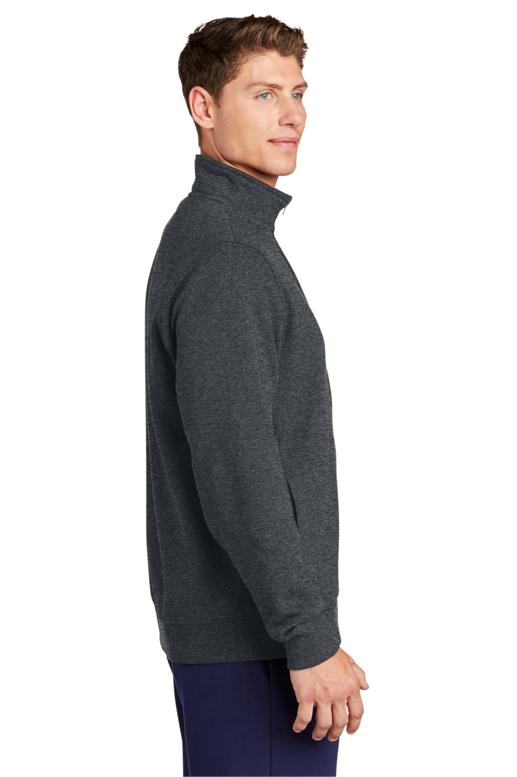 Sport-Tek Men's Full Zip Sweatshirt, Graphite Heather, Small