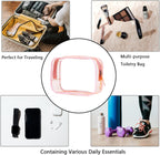Clear Pouch Small, Clear Makeup Bag, 6.6x2.3x4.7 Size TSA Approved Toiletry Bag, Clear Travel Bags for Toiletries, Clear Cosmeti