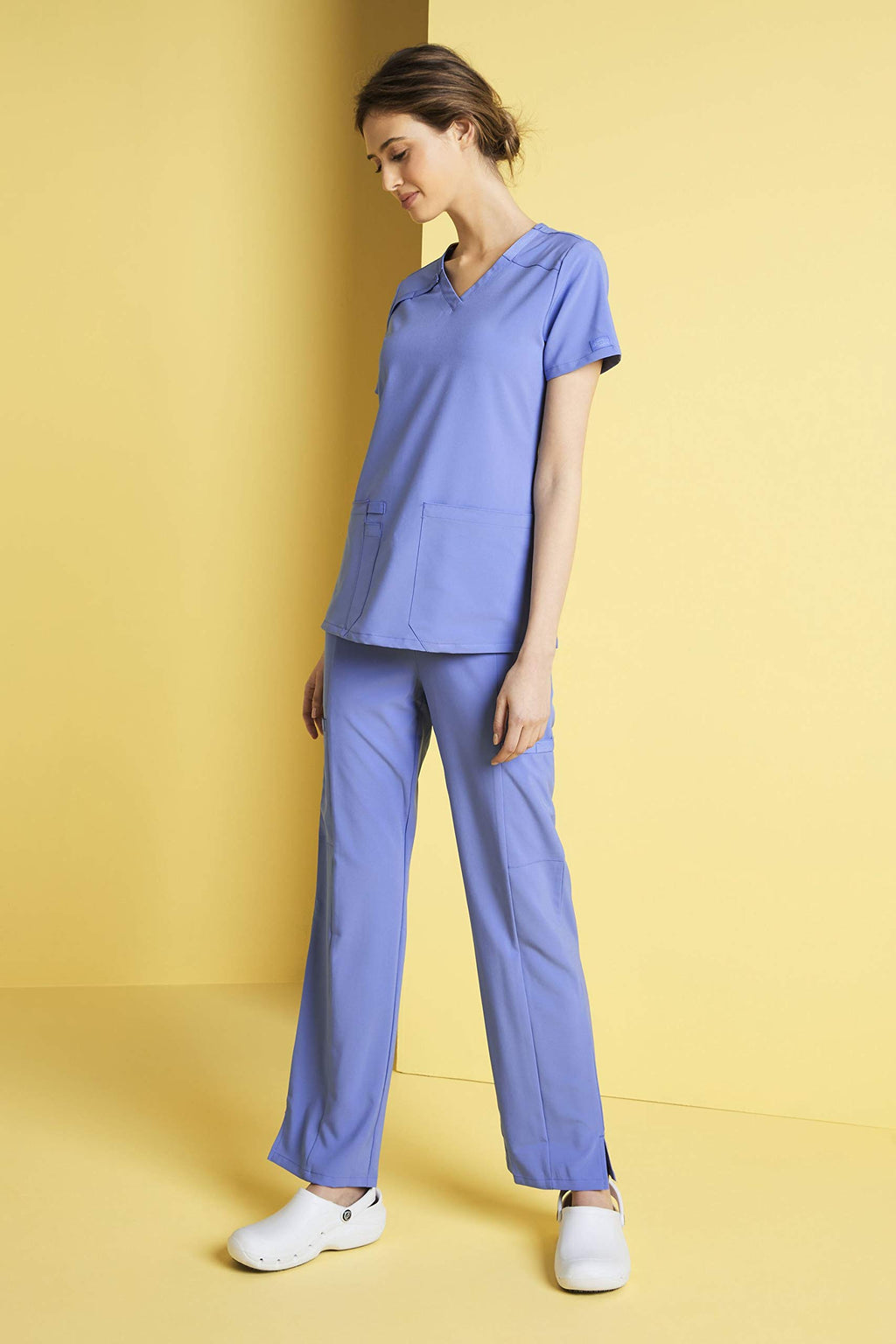 Dickies EDS Essentials Scrubs for Women, Drawstring Cargo Scrub Pants with Four-Way Stretch and Moisture Wicking DK010, XL, Ciel