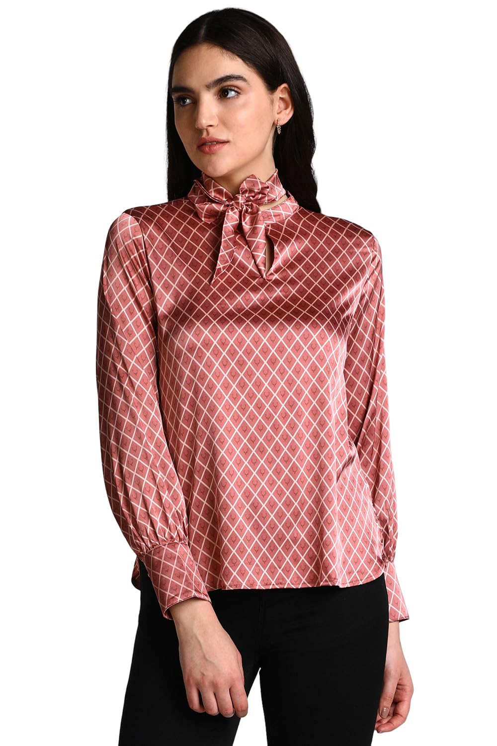 Allen Solly Women Regular Fit Printed Casual Polyester Full Sleeve T-Shirt