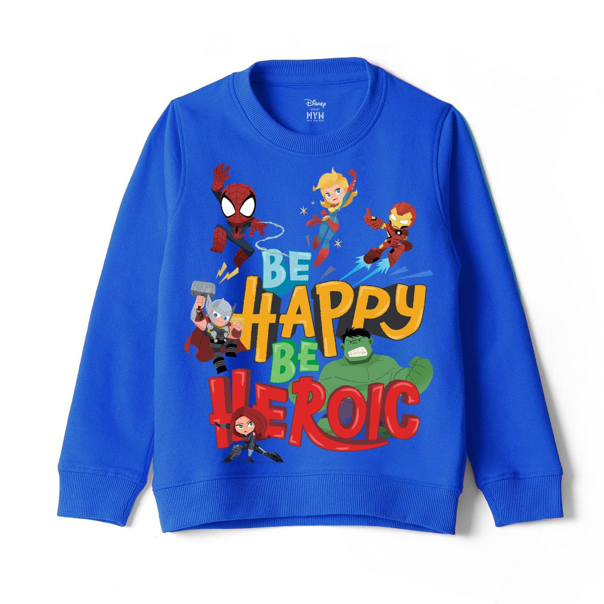Wear Your Mind Avengers Character Print Royal Blue Round Neck Boys Sweatshirt DMARKSW658.10_1516Y 15-16