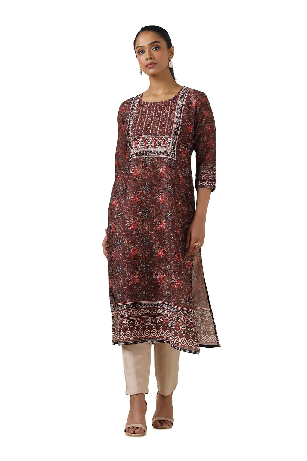 Soch Women Muslin Botanical Kurta with Zari