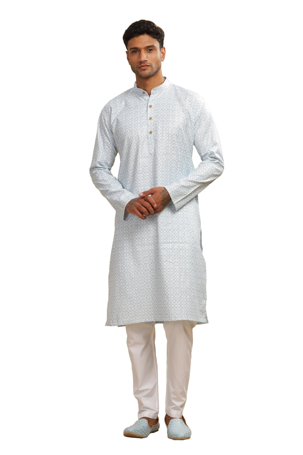 Be Active MenS Cotton Regular Kurta (C-599-1_Blue-1