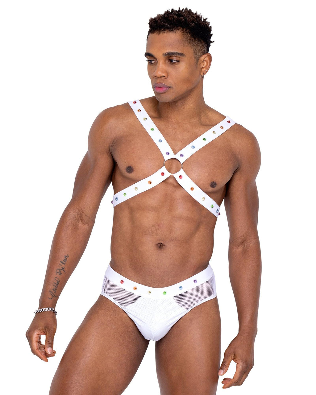 6336 - Men Pride Fishnet & Vinyl Briefs