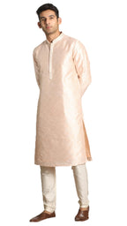Manyavar Kurta Set For Men, Full Sleeves Mandarin Collar Ethnic Kurta Sets For Engagement, Wedding, Party Kurta Set Art Silk (Pi