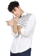 Ketch MenS Cotton Solid Slim Fit Shirt (Khsh000375_White/Black Medium)