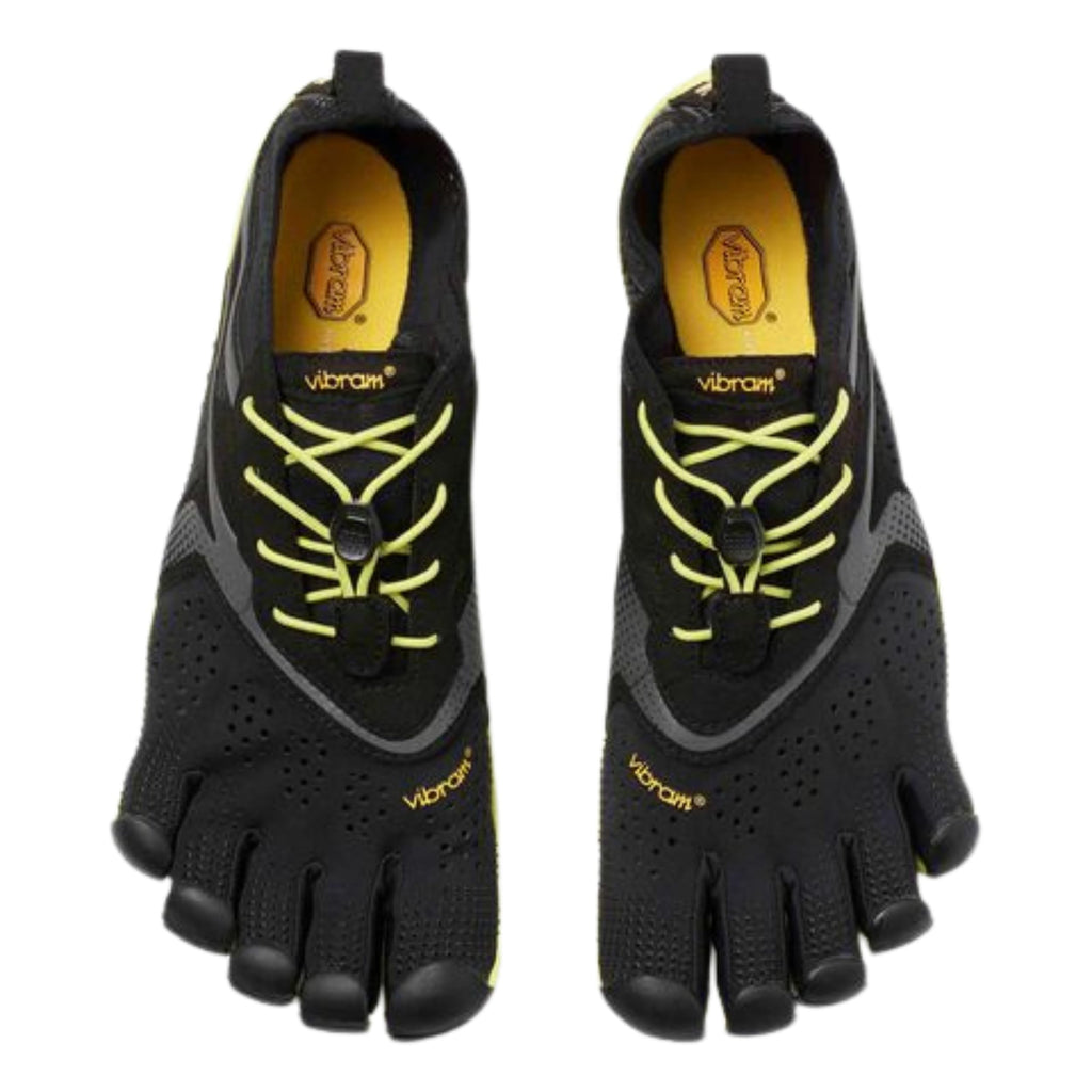 Vibram Men's FiveFingers V-Run Shoe, Black/Yellow, 44 EU / 10.5 - 11 US