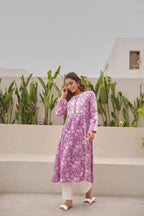 ANNI DESIGNER Women s Kurta, purple, Medium