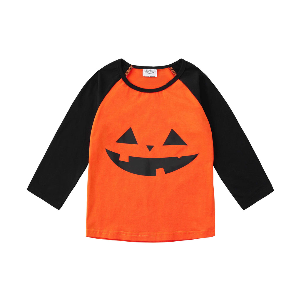 Halloween Pumpkin Toddler Baby Girls Boys Long Sleeve Shirts Raglan Shirt Baseball Tee Cotton T-Shirt (Halloween, 3 Years)