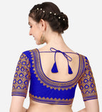 Pujia Mills WomenS Embroidery Handwork Sequence Work Heavy Sleeves Readymade Blouse