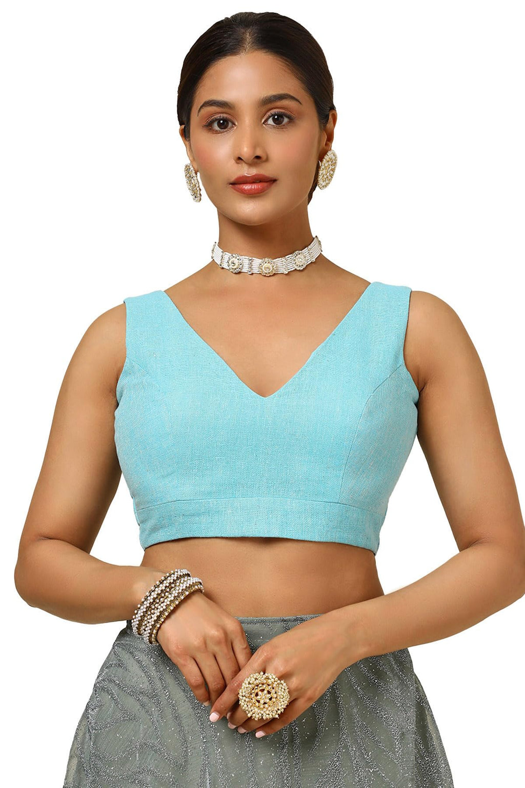 Soch Women Jute Textured Sleeveless Regular Fit Blouse